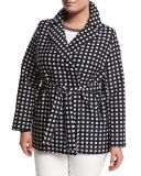 Tea Geometric-Print Raincoat, Plus Size