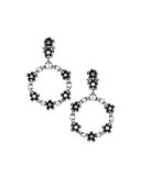 floral crystal open-drop earrings, blue/multi