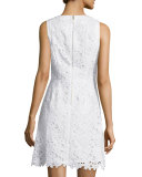 sleeveless lace a-line dress, fresh white