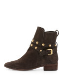 Janis Studded Suede Bootie, Asfalto