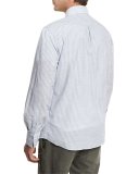 Striped Woven Sport Shirt, Blue