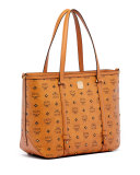 Gold Visetos Medium Shopper Bag, Cognac