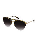 Aurora Plastic & Titanium Round Sunglasses
