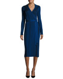 Transfer Rib Wrap Dress, Blue