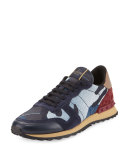 Rockrunner Denim Camo-Print Trainer Sneaker, Denim