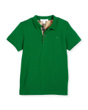 Mini PPM Pique Polo Shirt, Green, Size 4-14