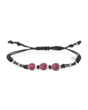 Pull-Cord Bracelet with Ruby & Diamond Ladybugs in 18K White Gold