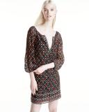 Gillian 3/4-Sleeve Embroidered Mini Dress, Multicolor