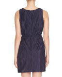 Sleeveless Accordion-Pleated Shift Dress