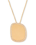 Golden Jade 18K Rose Gold Polished Pendant Necklace w/Pavé Diamonds 