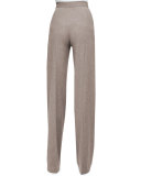 High-Waist Wide-Leg Pants, Taupe