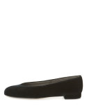 Chicflat Velvet Almond-Toe Flat, Black