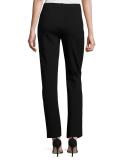 Ponte Cropped Pull-On Pants, Black