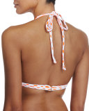 Capri Jacquard-Print Halter Swim Top