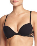 Look Embroidered Push-up Bra, Black