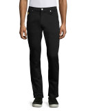 Teddy Bear Slim Straight-Leg Jeans, Black