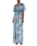 Multipattern Maxi Dress, Blue/Multicolor