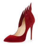 Victorina Flame 100mm Red Sole Pump, Carmine