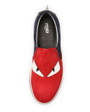 Monster Suede Slip-On Sneaker, Red