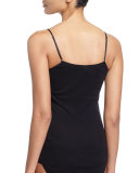 Vittoria Seamless Lace-Trim Camisole, Black