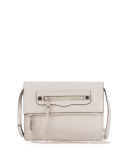 Regan Small Leather Clutch Bag, Putty