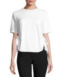 Knotted-Side Crewneck Tee, White