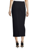 Jasper Lace-Up Scuba Pencil Midi Skirt 