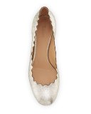 Lauren Leather 50mm Pump, Gray Glitter