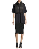 Striped Knit Pencil Skirt 