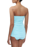 Shirred Twist-Front One-Piece Swimsuit