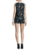 Camry Printed Mikado Shorts, Balestra Black