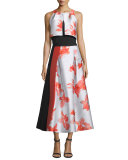 Floral Jacquard Midi Skirt