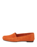 Speed Suede Moccasin Flat, Legno Orange