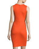 Beau Sleeveless Sheath Dress, Masai Red