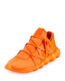 Kyujo Men's Leather Low-Top Sneaker, Orange