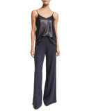 Wide-Leg Yoga Pants, Indigo