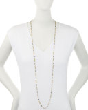 Delicate Long Beaded Sapphire Necklace, 48"