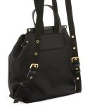 Trooper Nylon Flap Backpack, Black