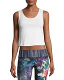 Knot Cropped Tank Top, White