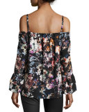 Pyper Cold-Shoulder Floral-Print Blouse