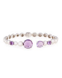Molten Hinge Bangle with Amethyst 