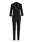 Daffodil Taffeta Tuxedo Jumpsuit, Black