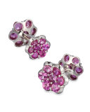 Platinum & Pink Sapphire Floral Cuff Links