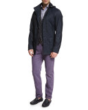 Five-Pocket Stretch-Cotton Pants, Purple