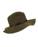 Wool Felt Wide-Brim Fedora Hat, Green Multi