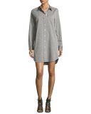Brett Cotton Shirtdress, Gray