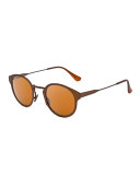 Panama Synthesis Round Sunglasses, Bronze