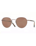 Hassett Mirrored Round Sunglasses, Rose Gold