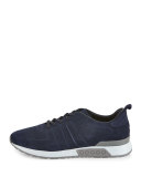 Men's Suede Trainer Sneaker, Navy