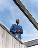 Textured Solid Dress Shirt, Light Blue